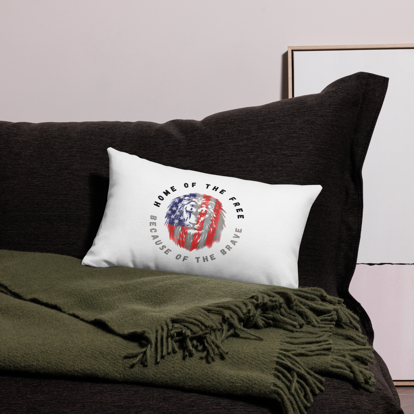 Patriotic Lion Pillow