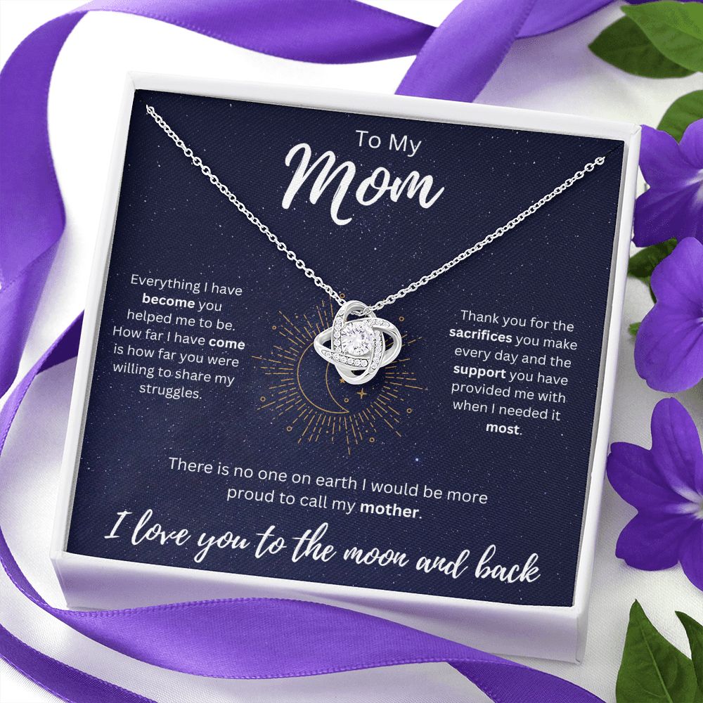 Moon and Back | For Mom Love Knot Necklace