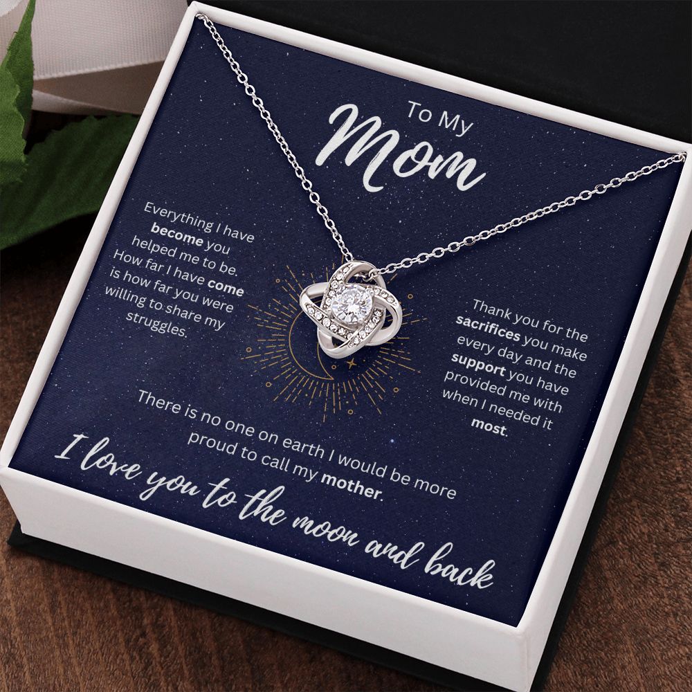 Moon and Back | For Mom Love Knot Necklace