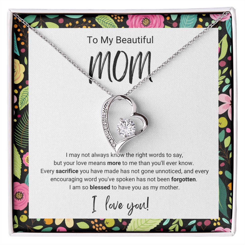 The Right Words | For Mom | Heart Necklace