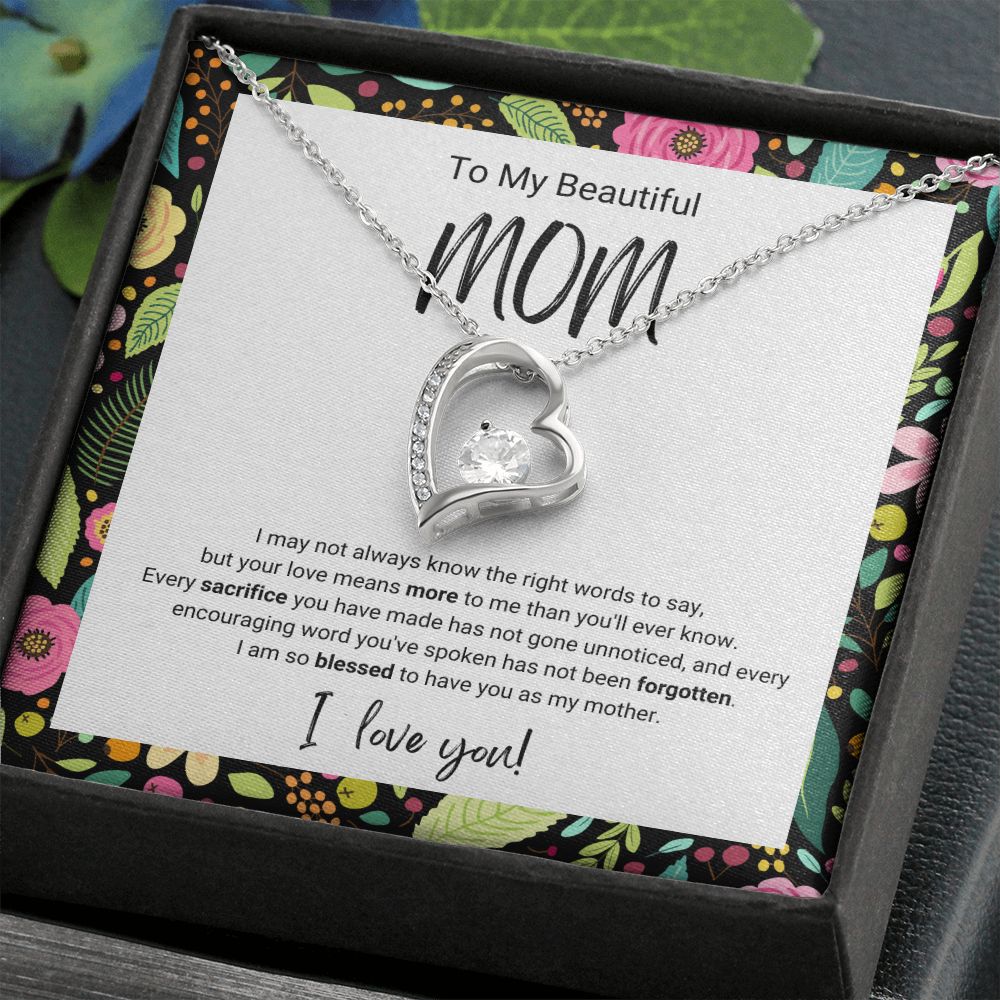 The Right Words | For Mom | Heart Necklace
