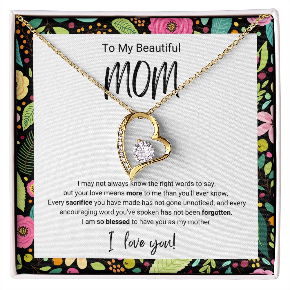 The Right Words | For Mom | Heart Necklace