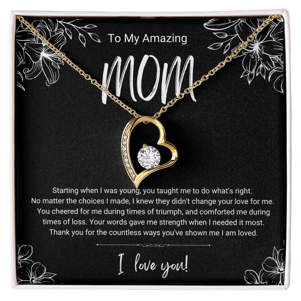 Triumph and Loss | Black & White | For Mom | Heart Necklace
