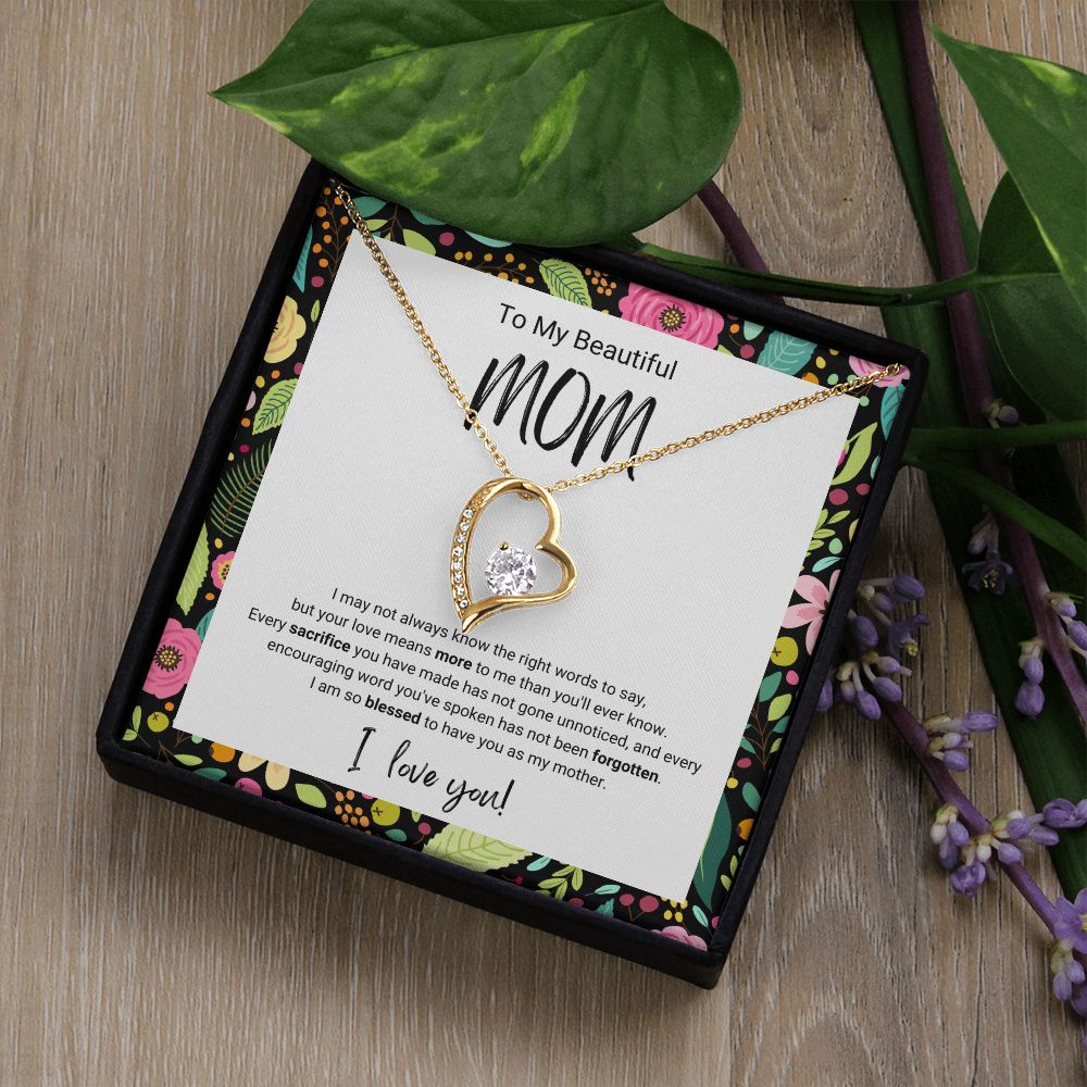The Right Words | For Mom | Heart Necklace