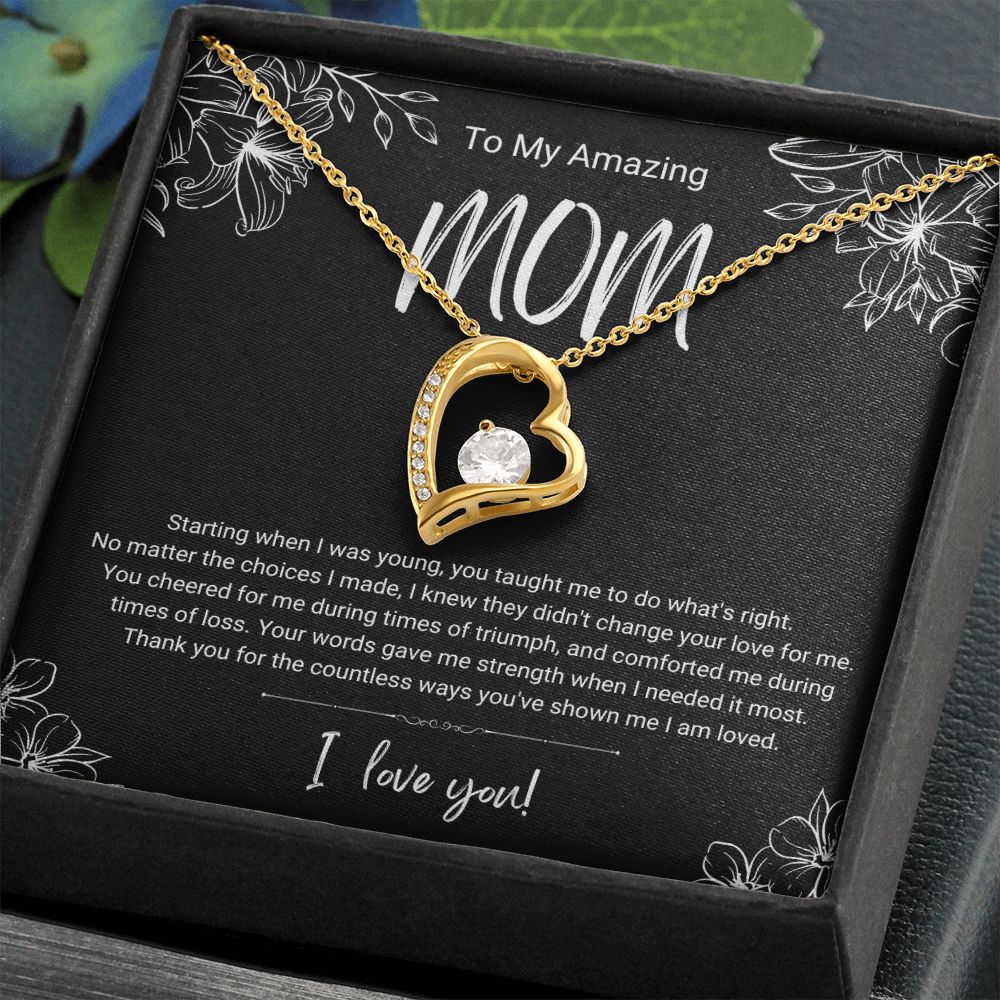 Triumph and Loss | Black & White | For Mom | Heart Necklace