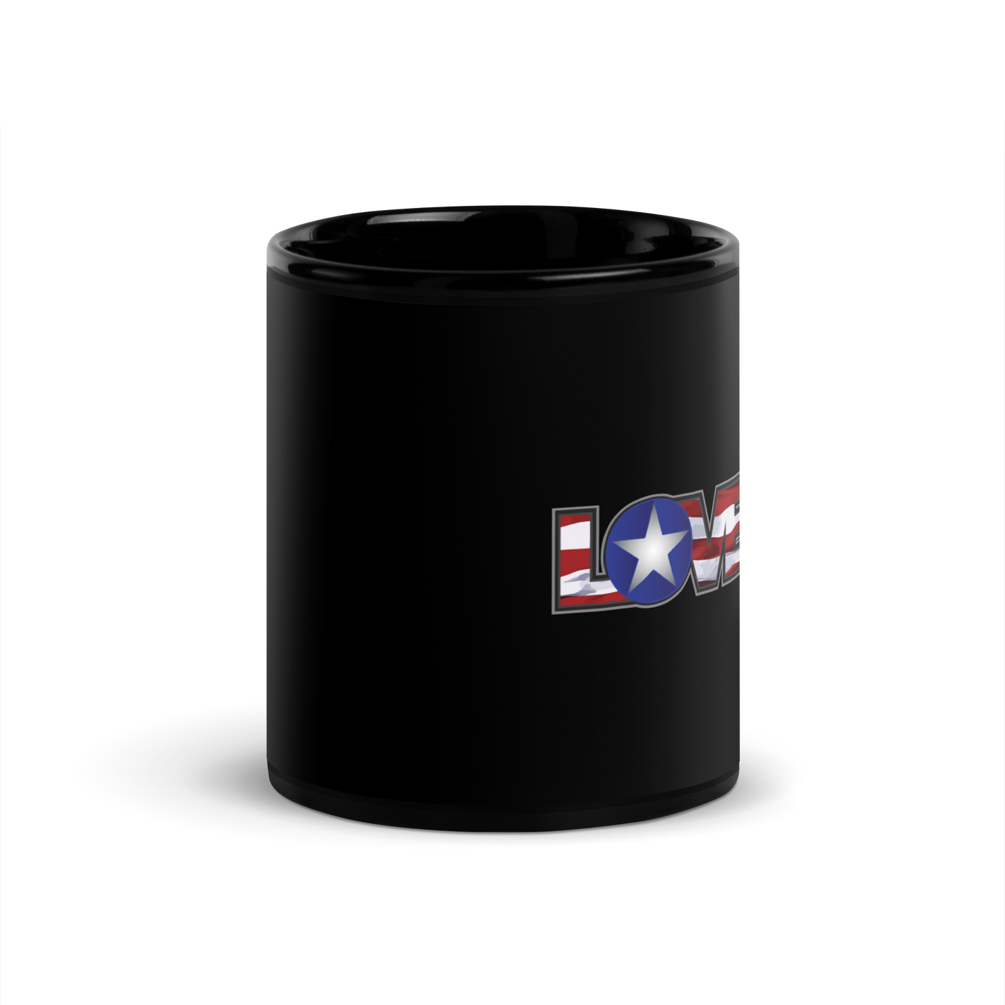 Love Black Glossy Mug
