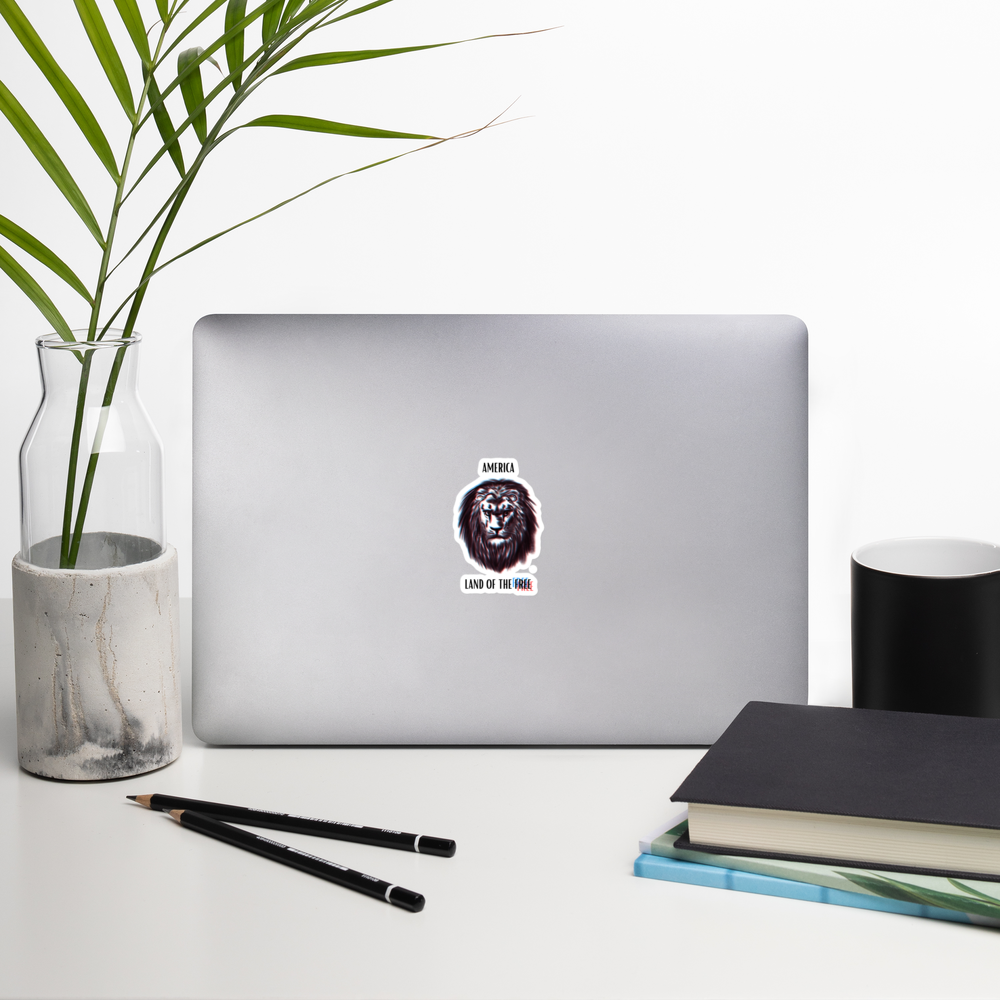 Patriotic Lion Bubble-free sticker