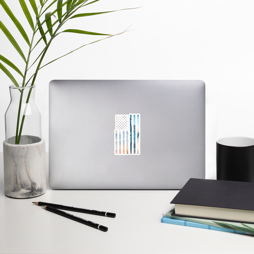 Liberty Rugged Flag Bubble-free stickers