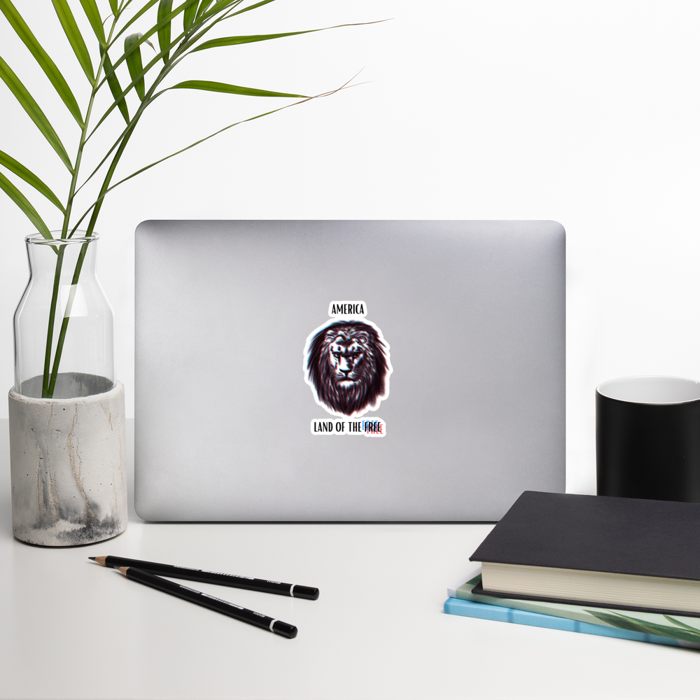 Patriotic Lion Bubble-free sticker