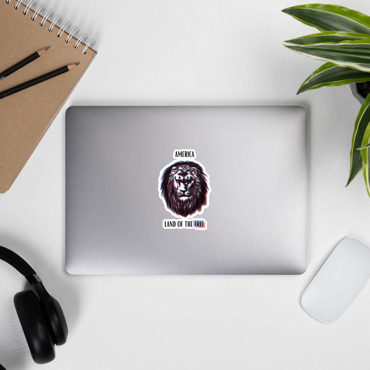 Patriotic Lion Bubble-free sticker