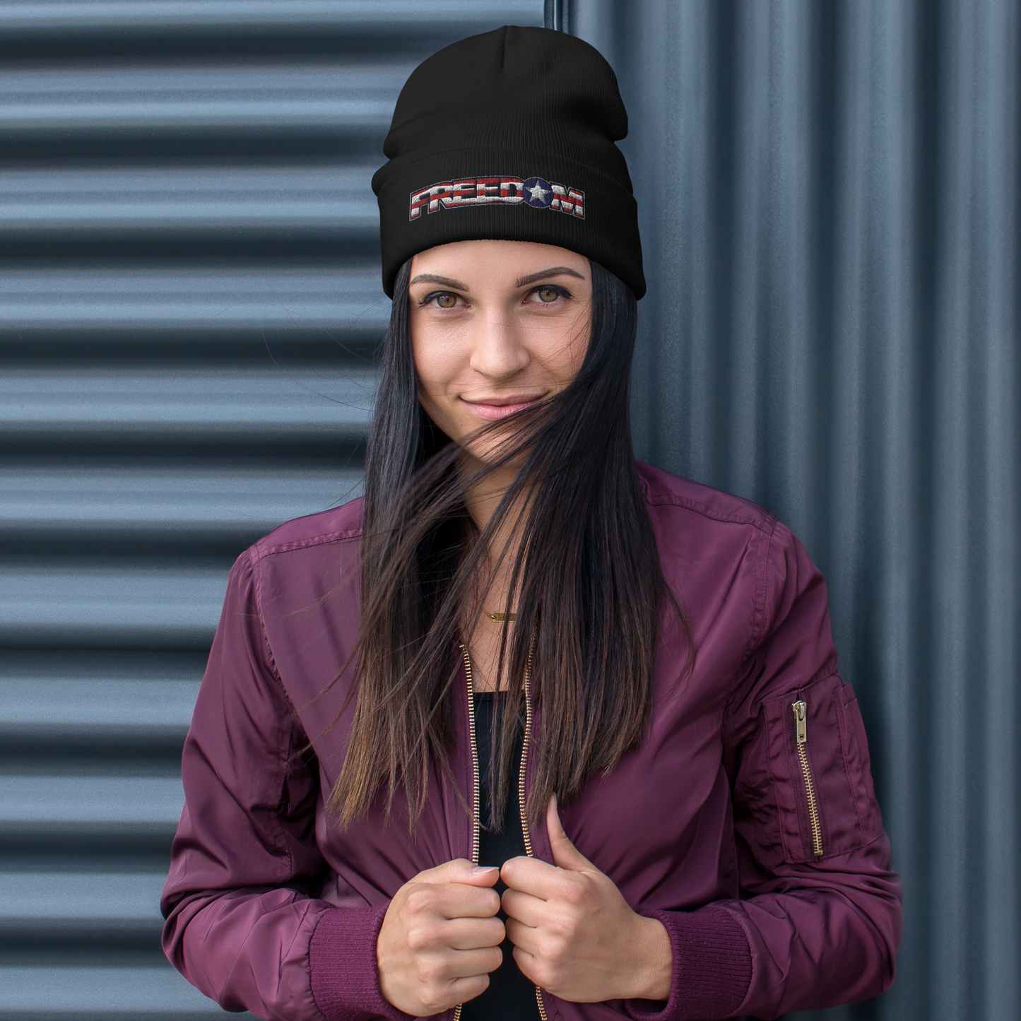 Freedom Embroidered Beanie