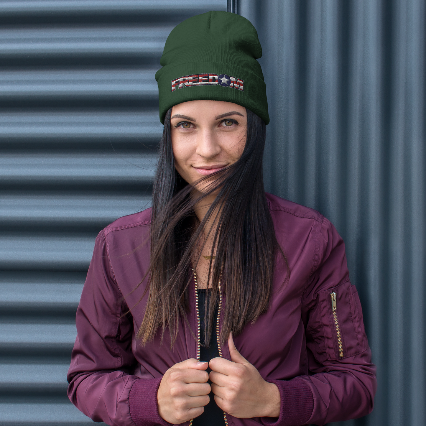 Freedom Embroidered Beanie
