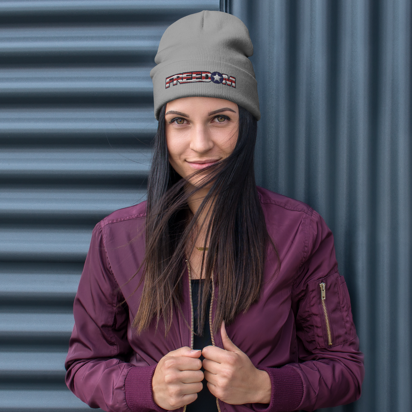 Freedom Embroidered Beanie