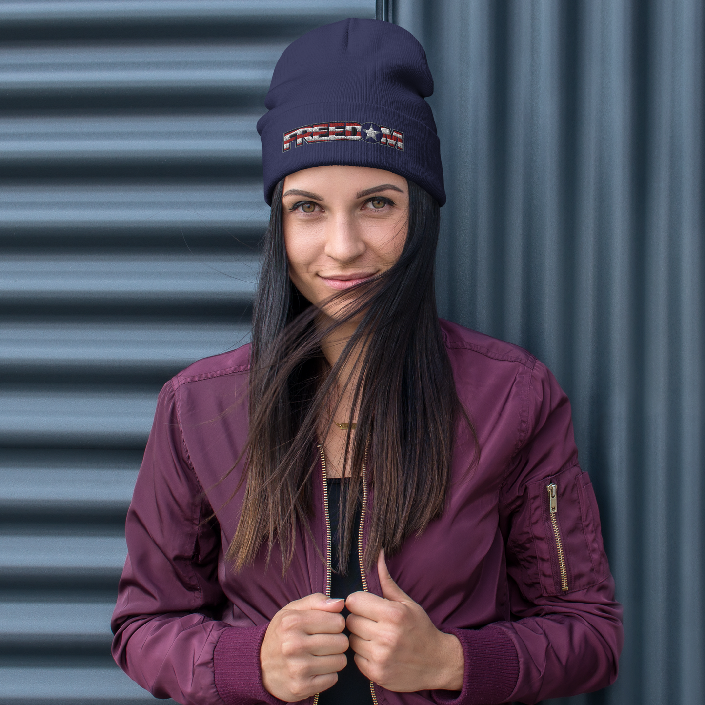 Freedom Embroidered Beanie