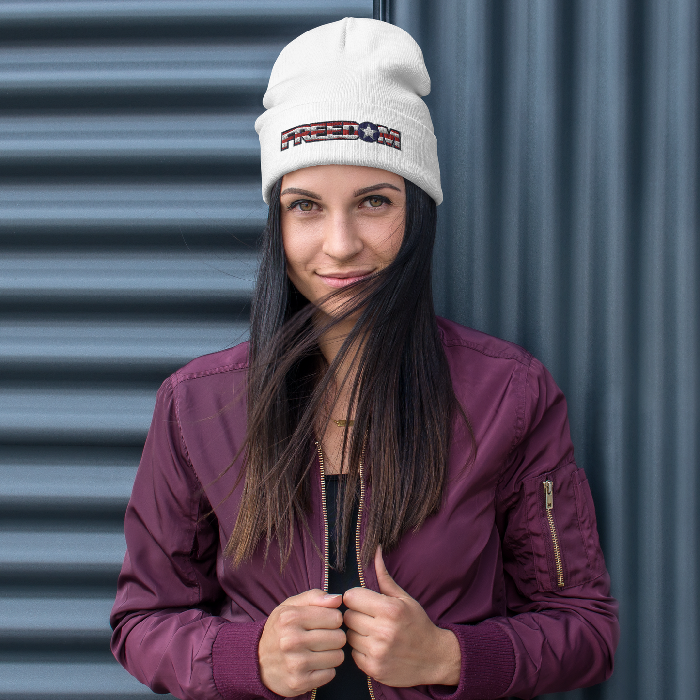 Freedom Embroidered Beanie