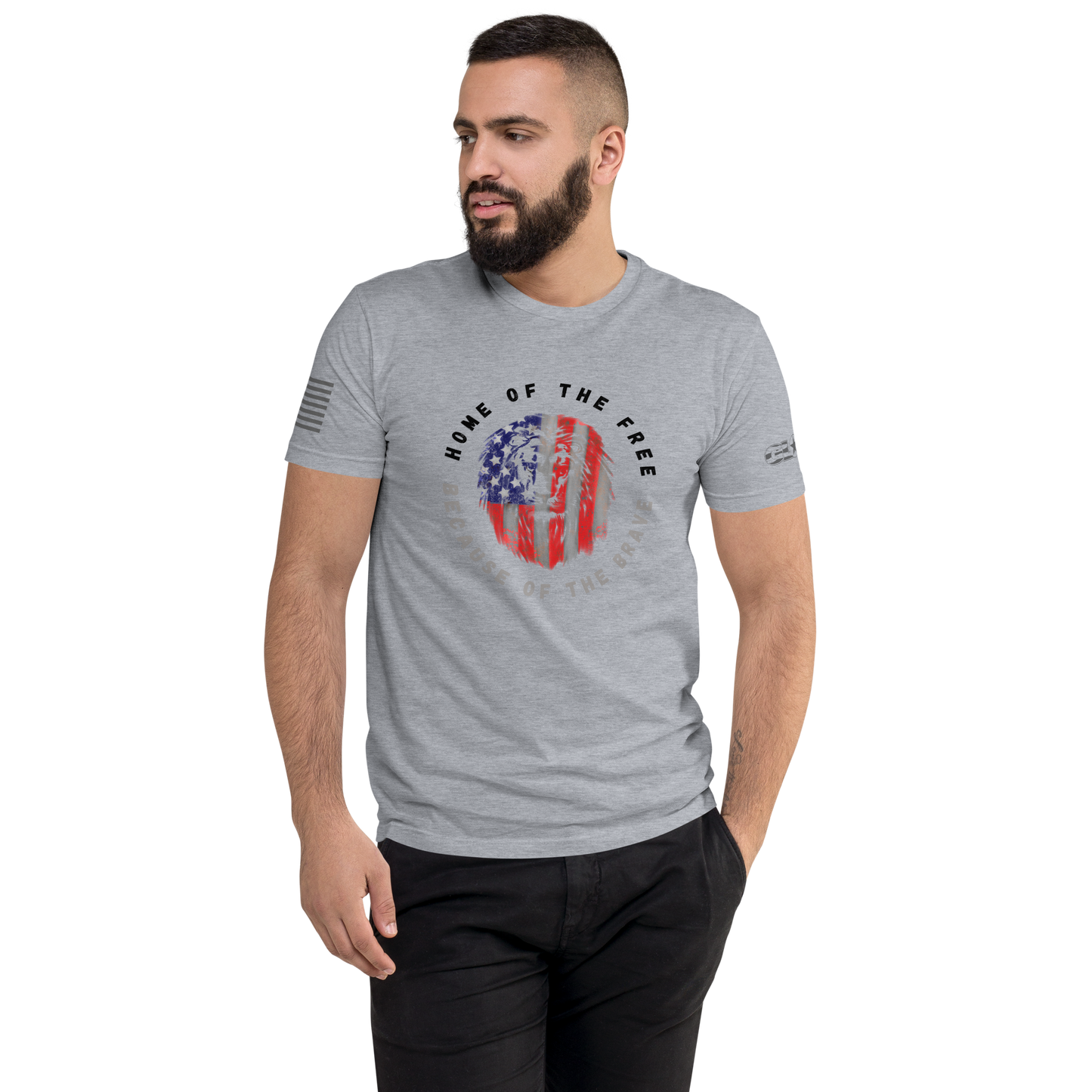 Patriotic Lion Men's Fitted T-shirt