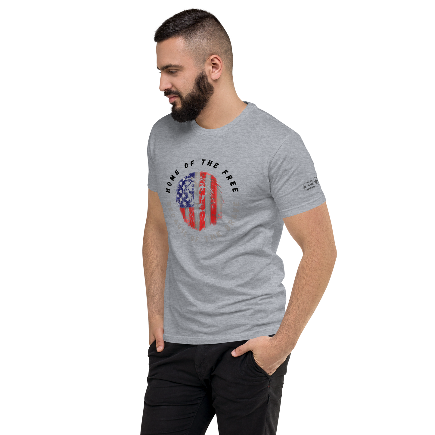 Patriotic Lion Men's Fitted T-shirt