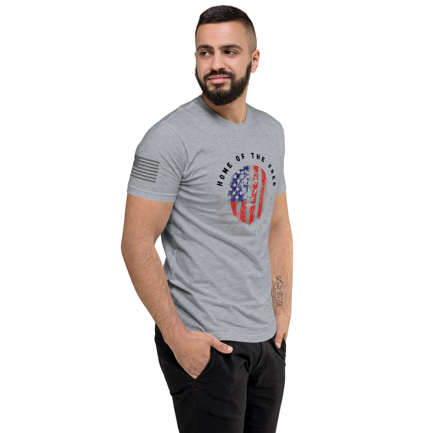Patriotic Lion Men's Fitted T-shirt