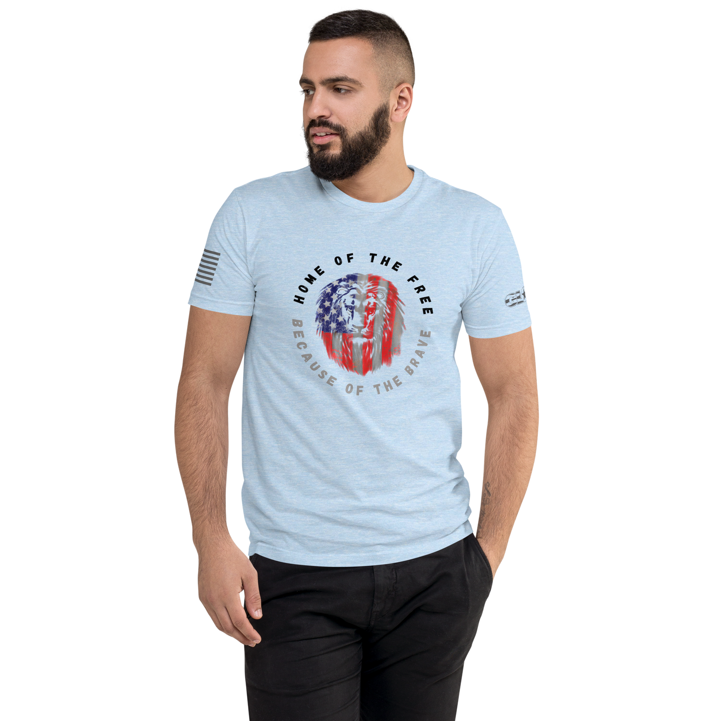 Patriotic Lion Men's Fitted T-shirt