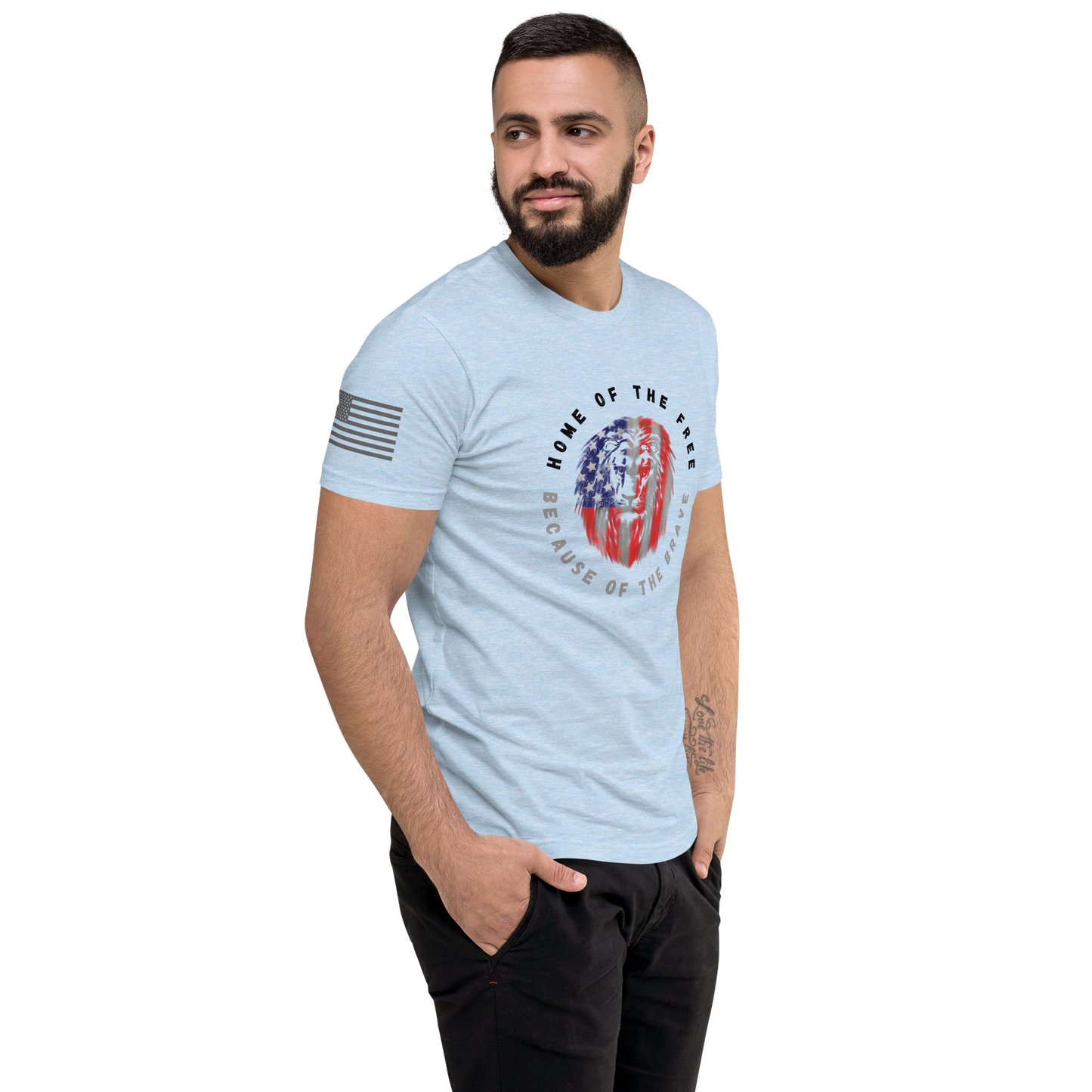 Patriotic Lion Men's Fitted T-shirt