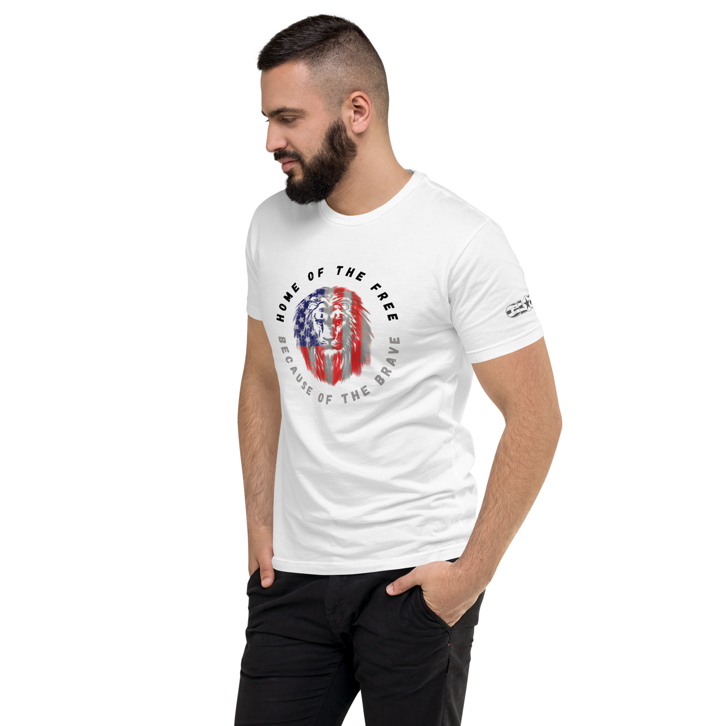 Patriotic Lion Men's Fitted T-shirt