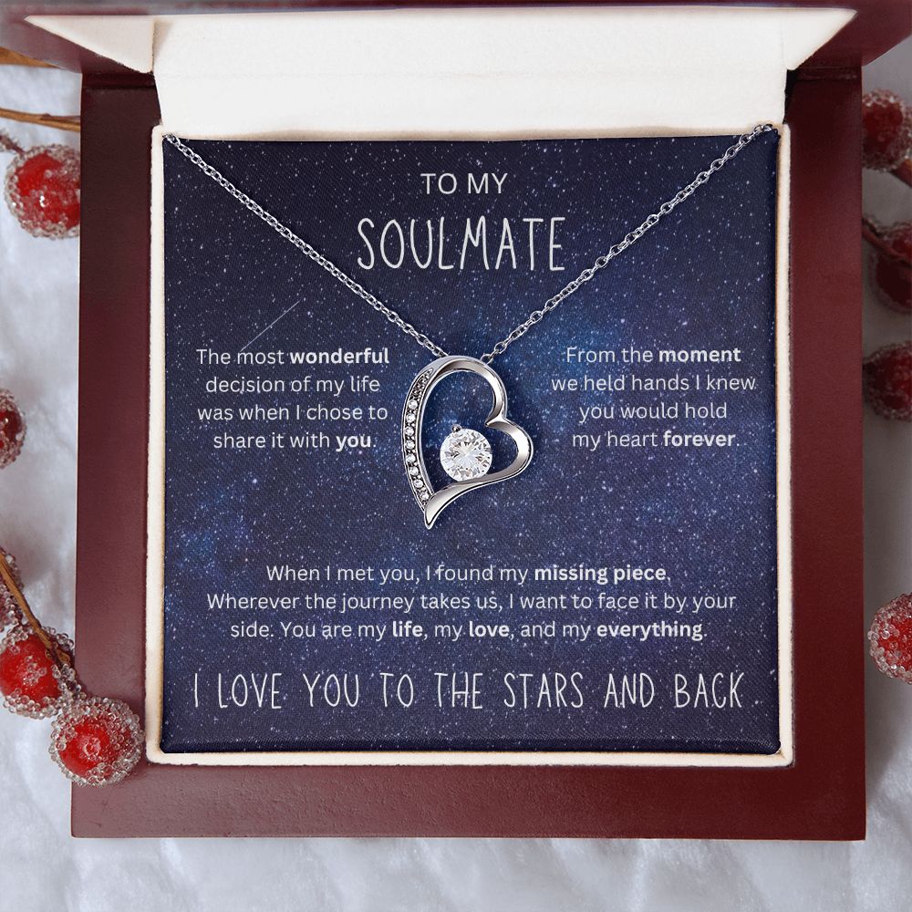 I Love You To the Stars and Back - To My Soulmate Heart Necklace