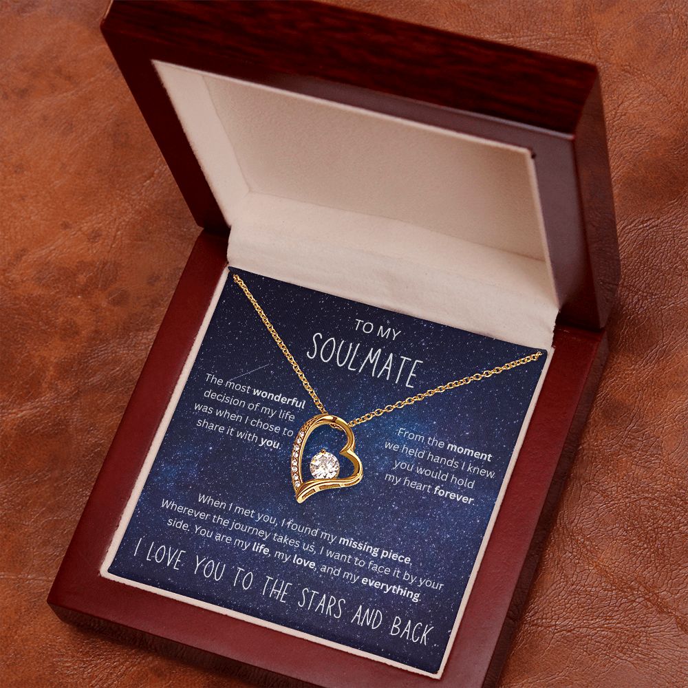 I Love You To the Stars and Back - To My Soulmate Heart Necklace