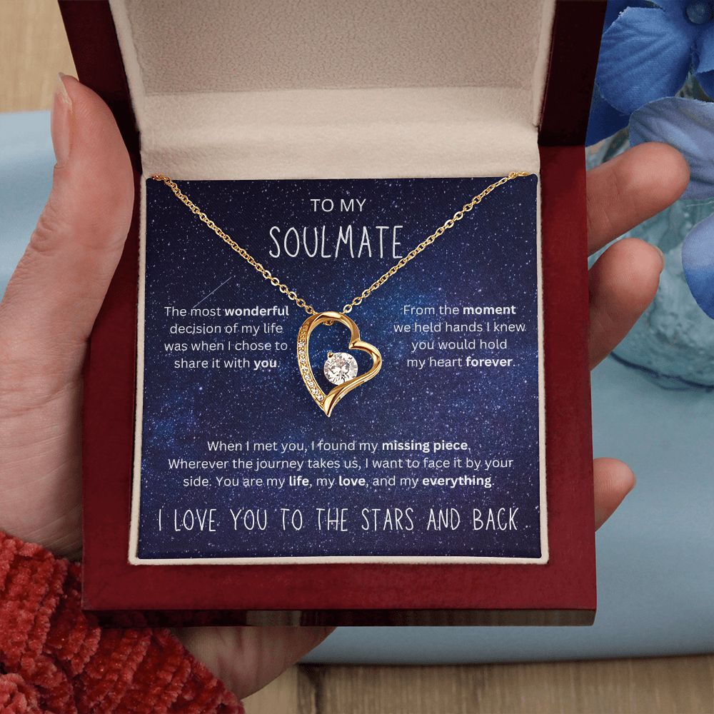 I Love You To the Stars and Back - To My Soulmate Heart Necklace