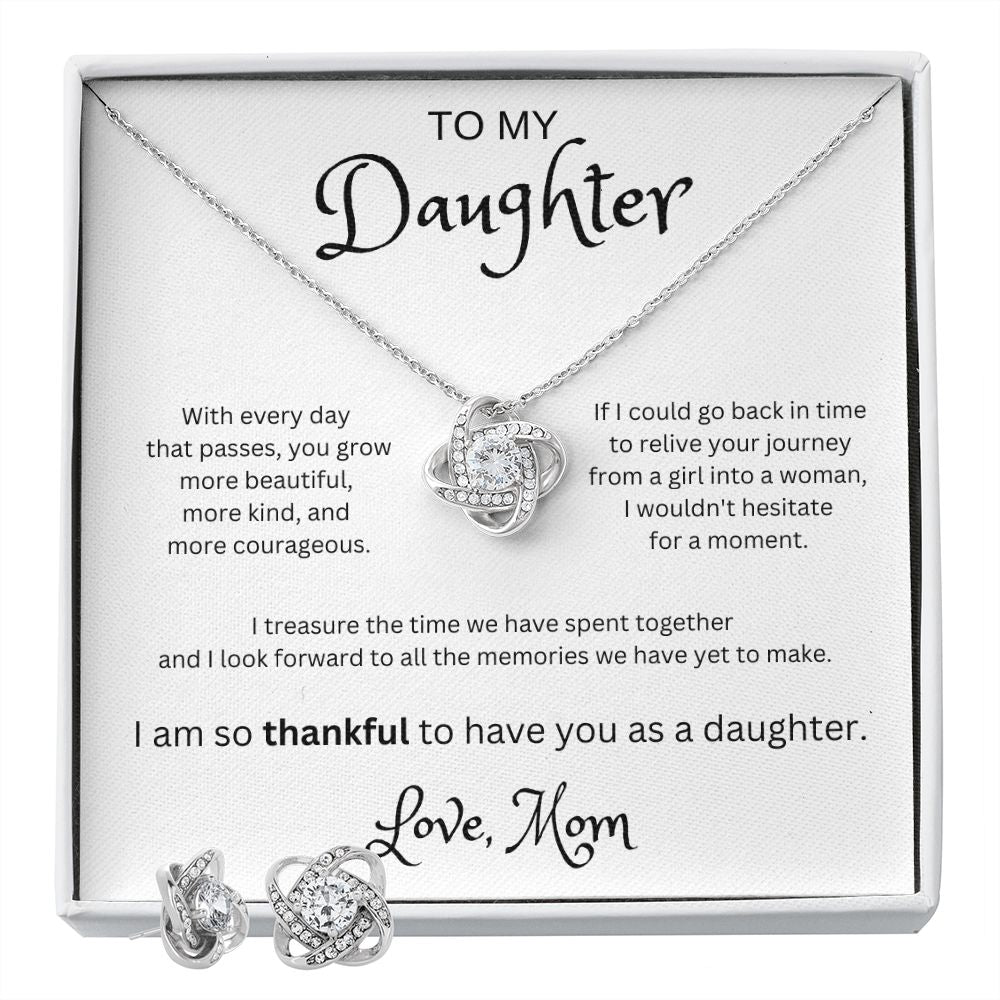 Treasured Times - To My Daughter Love Knot Necklace From Mom