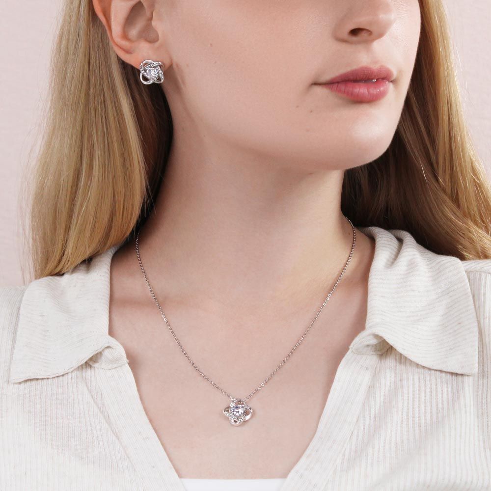 Treasured Times - To My Daughter Love Knot Necklace From Mom