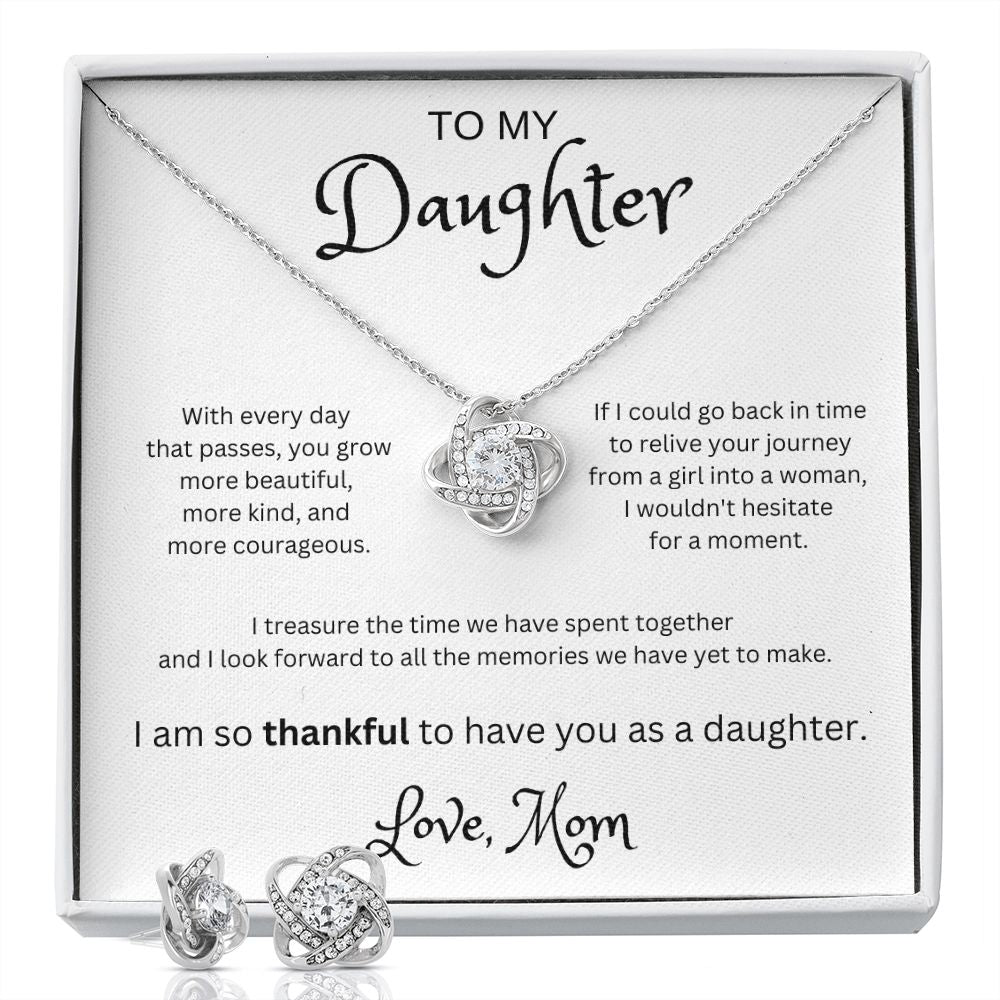 Treasured Times - To My Daughter Love Knot Necklace From Mom