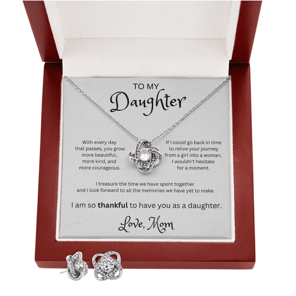 Treasured Times - To My Daughter Love Knot Necklace From Mom