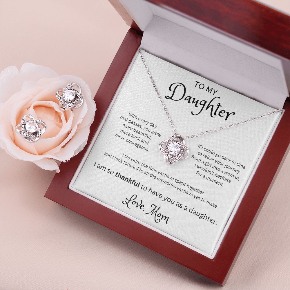 Treasured Times - To My Daughter Love Knot Necklace From Mom