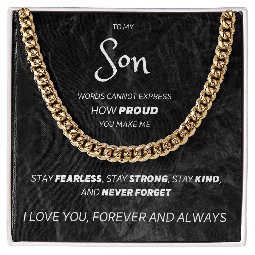 Stay Fearless - Cuban Link Chain Necklace For Son
