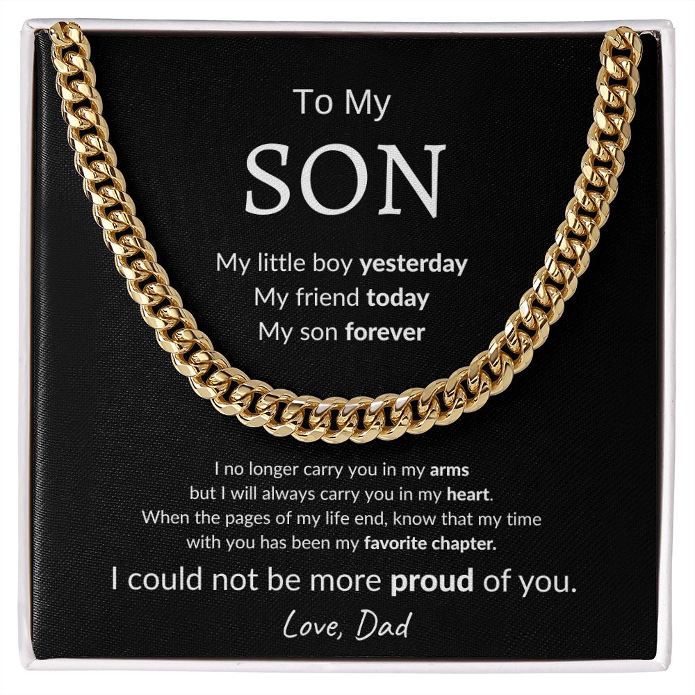Son Forever - Cuban Link Chain Necklace Gift For Son From Dad