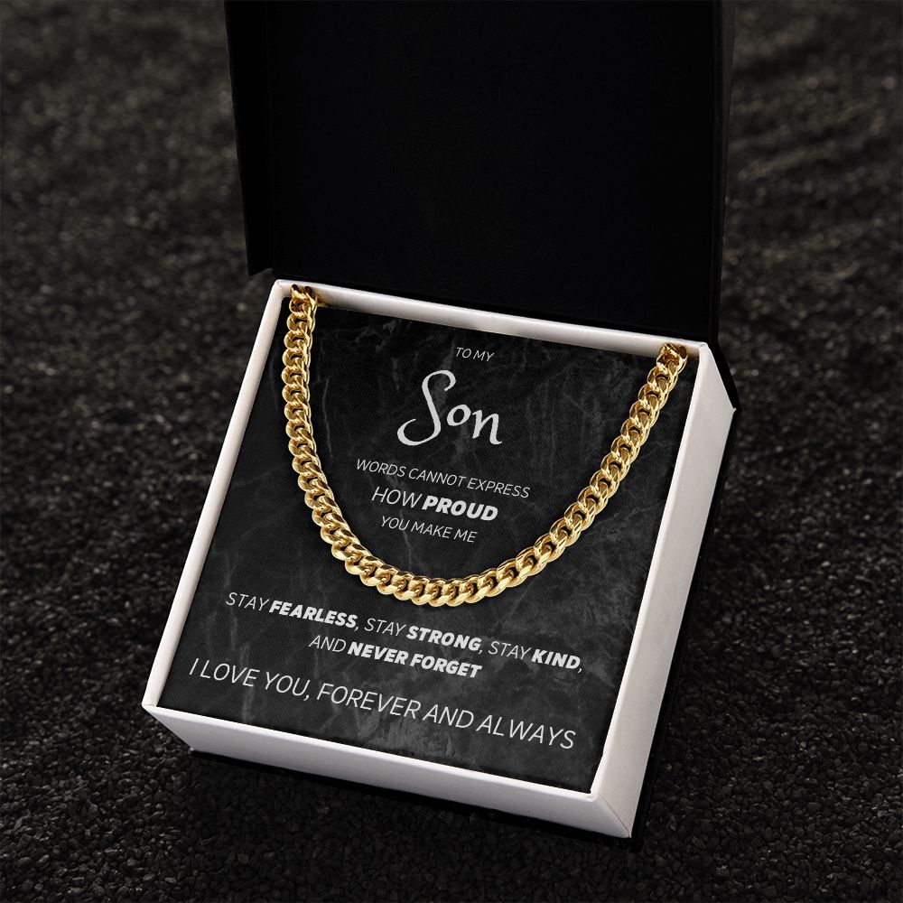 Stay Fearless - Cuban Link Chain Necklace For Son