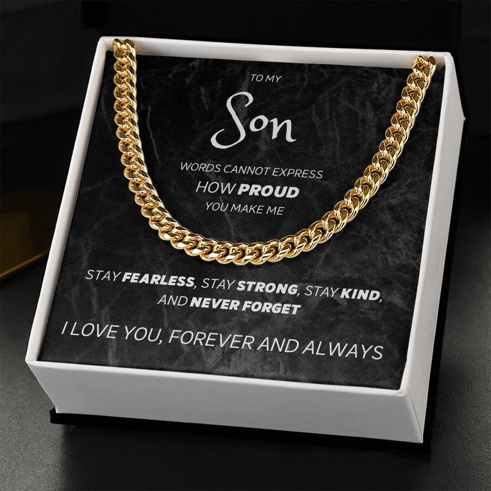 Stay Fearless - Cuban Link Chain Necklace For Son