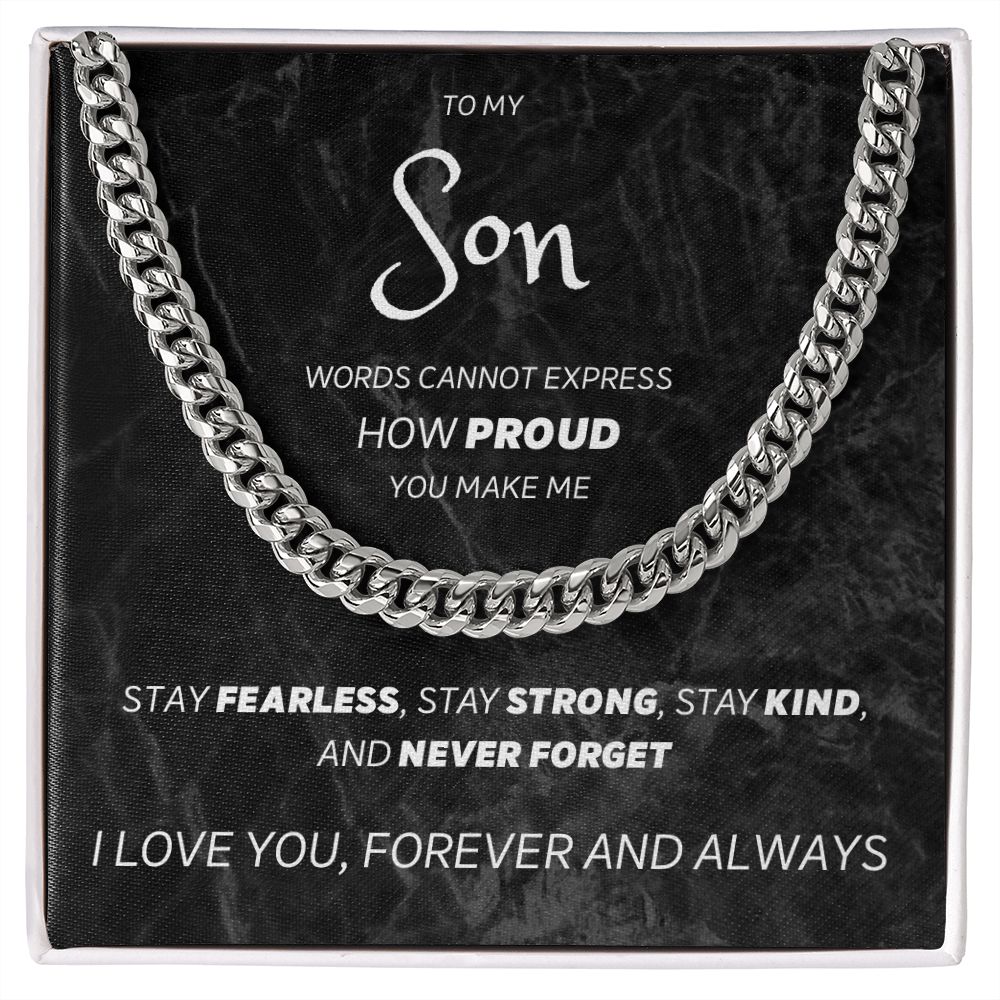 Stay Fearless - Cuban Link Chain Necklace For Son