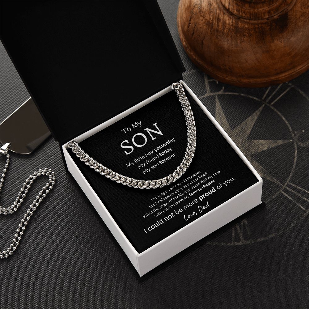 Son Forever - Cuban Link Chain Necklace Gift For Son From Dad