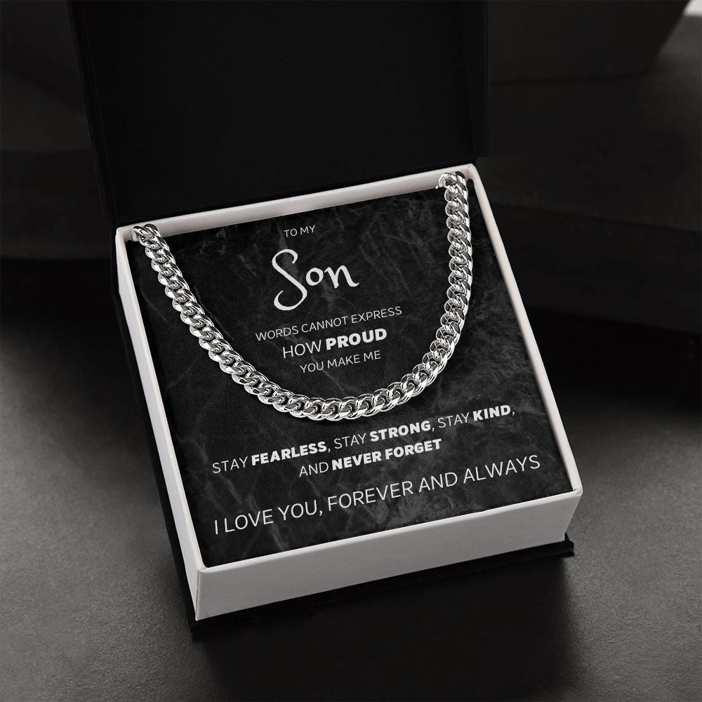 Stay Fearless - Cuban Link Chain Necklace For Son