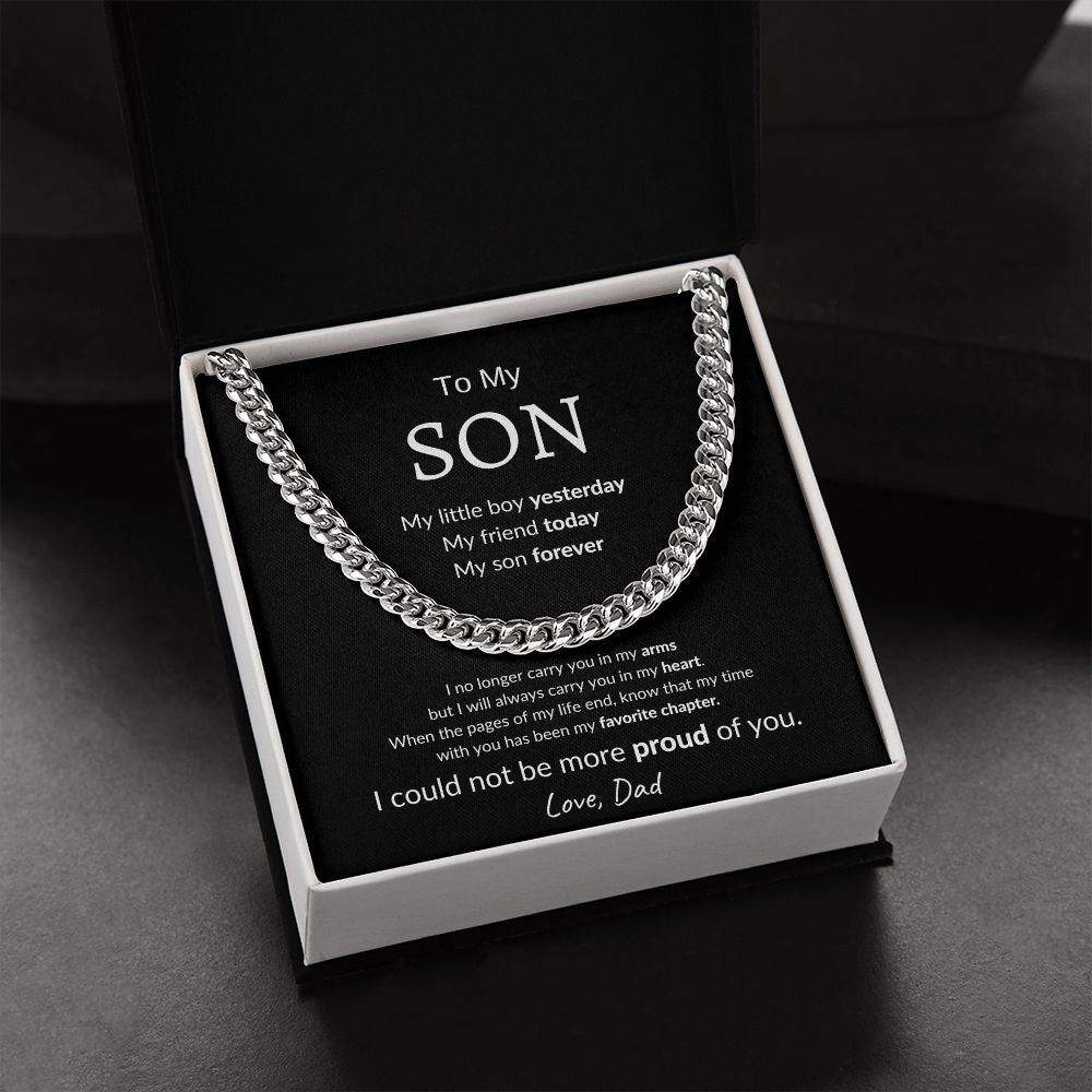 Son Forever - Cuban Link Chain Necklace Gift For Son From Dad