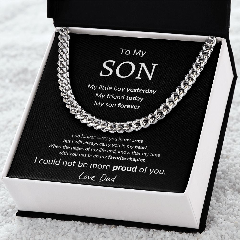 Son Forever - Cuban Link Chain Necklace Gift For Son From Dad