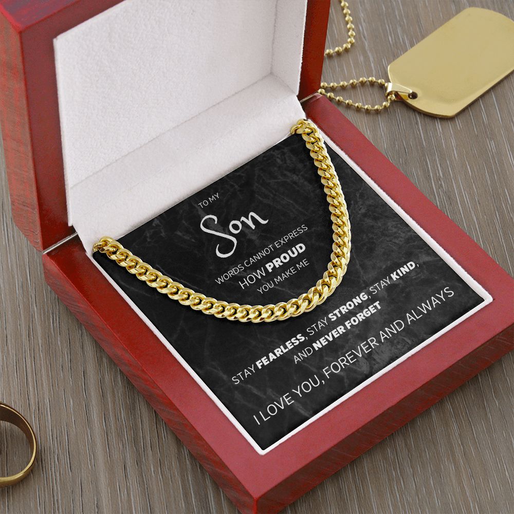 Stay Fearless - Cuban Link Chain Necklace For Son