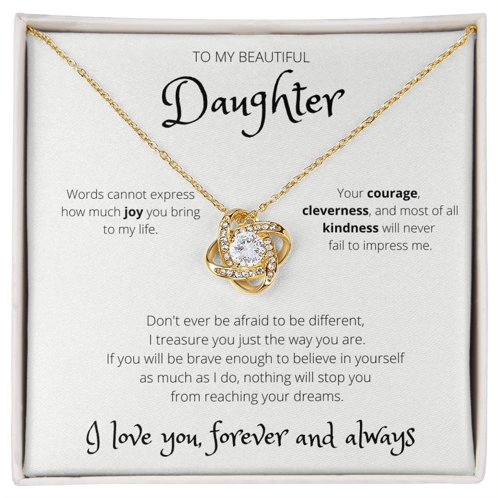 Brave Enough - For Daughter Love Knot Necklace Gift