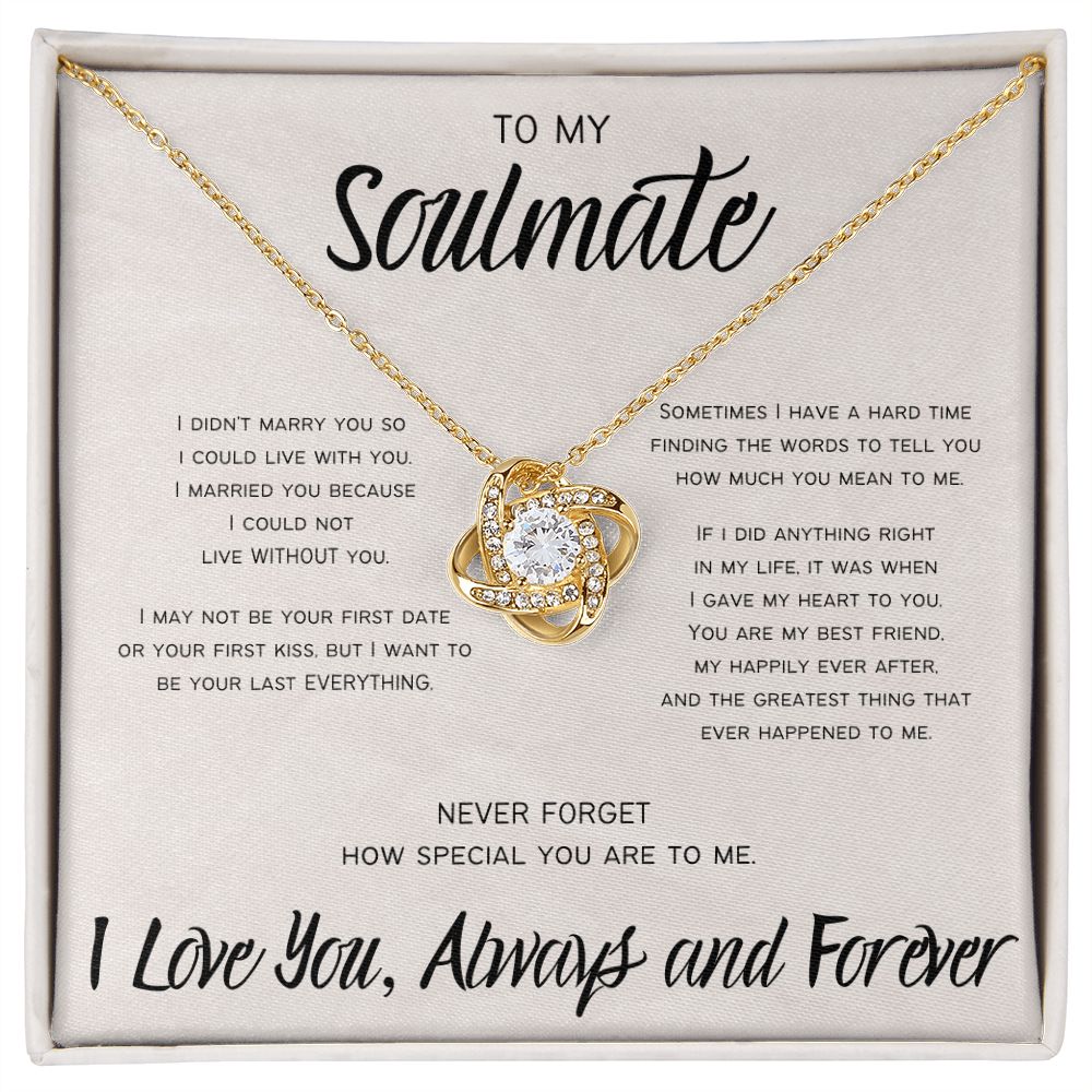 My Best Friend | To My Soulmate Love Knot Necklace