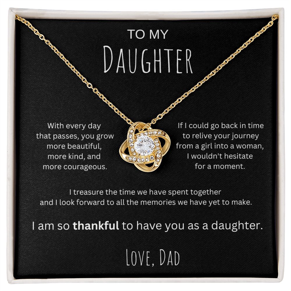 Treasured Times - To My Daughter Love Knot Necklace From Dad