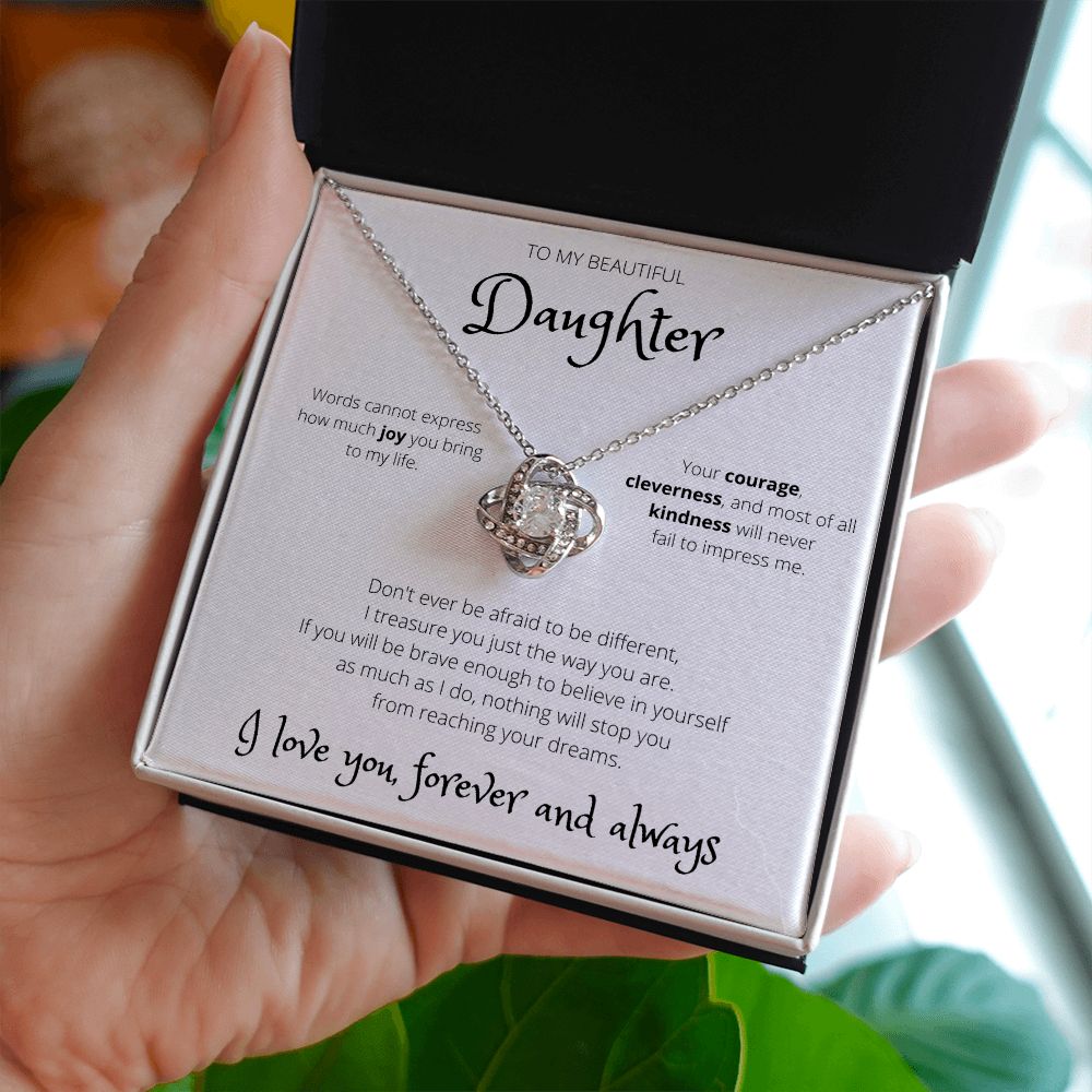 Brave Enough - For Daughter Love Knot Necklace Gift