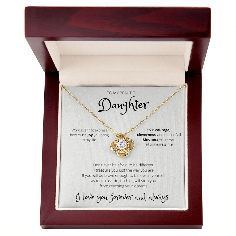 Brave Enough - For Daughter Love Knot Necklace Gift