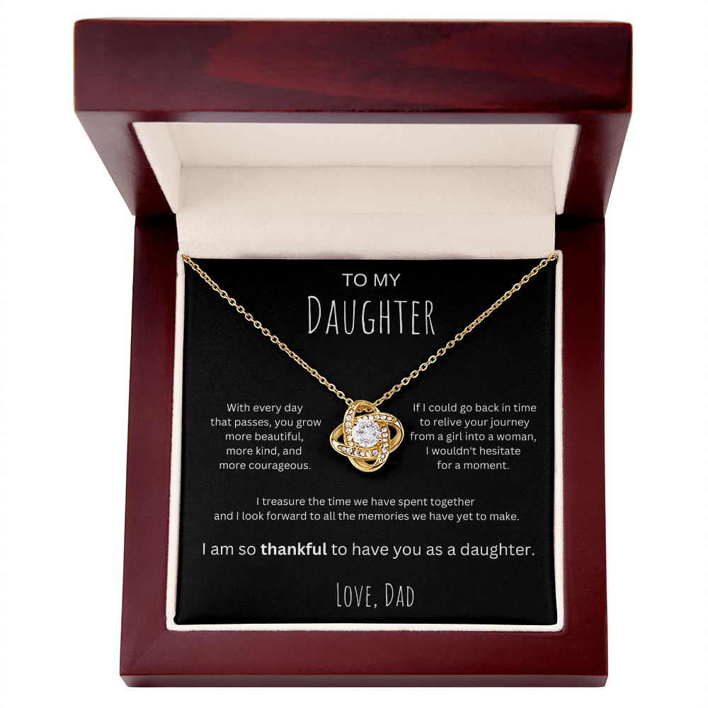 Treasured Times - To My Daughter Love Knot Necklace From Dad