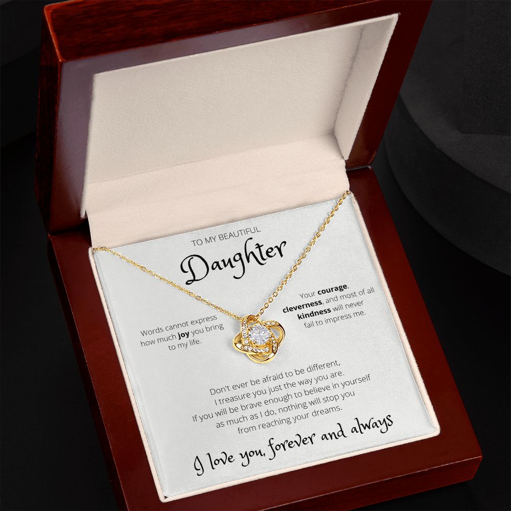 Brave Enough - For Daughter Love Knot Necklace Gift
